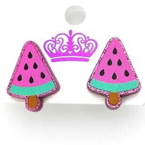 Pink Watermelon Stud Earrings